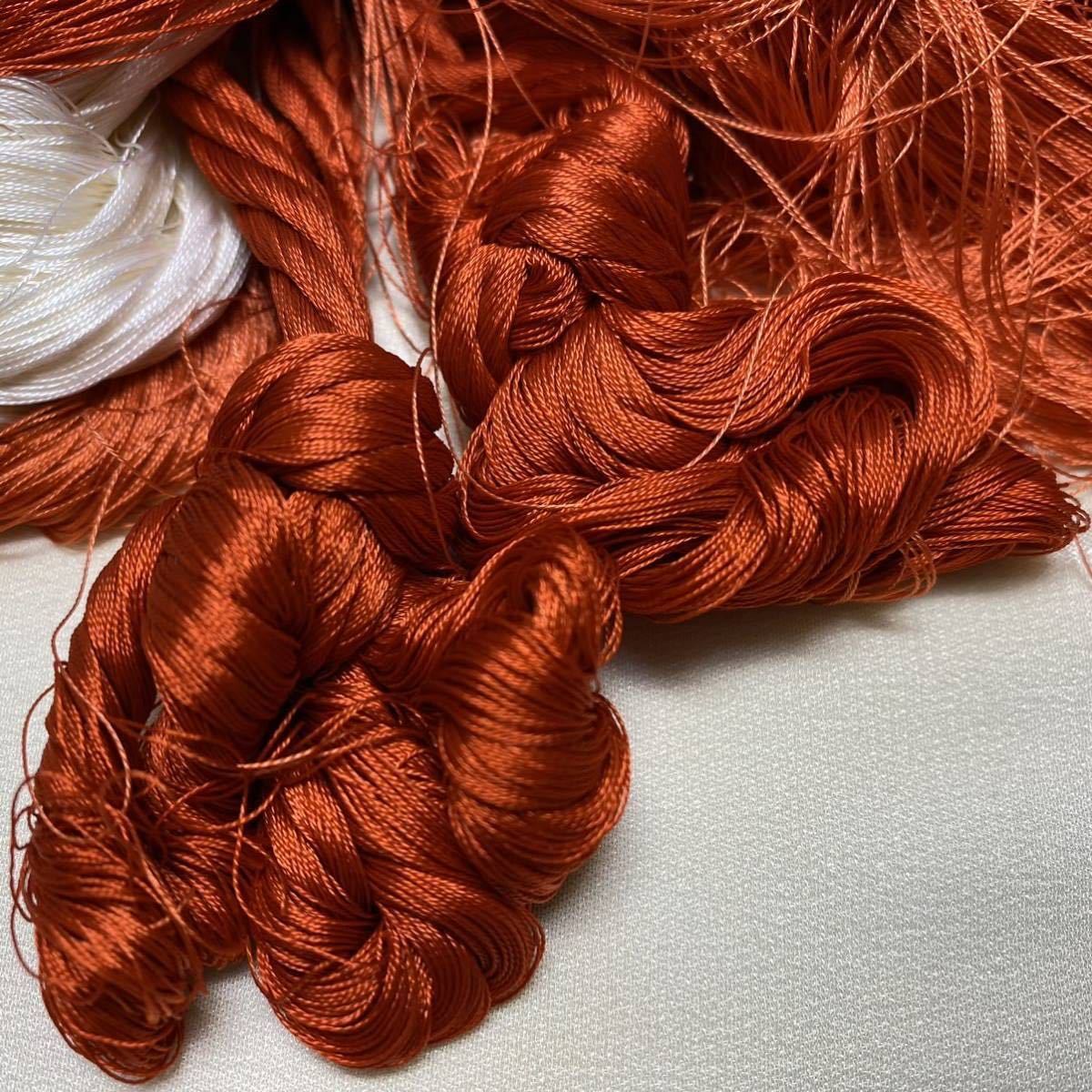  new goods unused book@ silk obi shime obi .. collection cord collection thread silk thread orange color .... color centre bokashi 8 sphere approximately 2.8m approximately 41g.. string collection . cord real house storage goods 