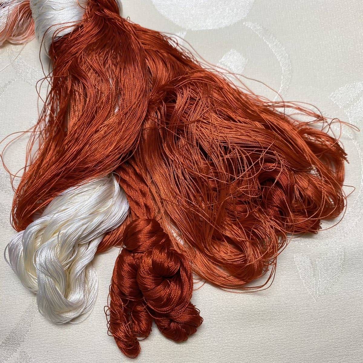  new goods unused book@ silk obi shime obi .. collection cord collection thread silk thread orange color .... color centre bokashi 8 sphere approximately 2.8m approximately 41g.. string collection . cord real house storage goods 