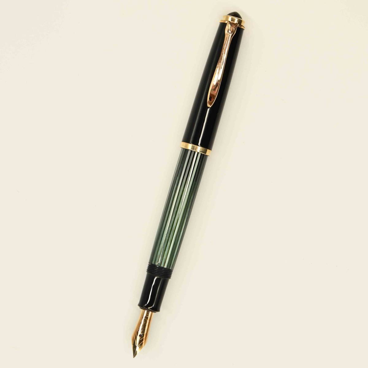 好評 2402 PELIKAN ペリカン万年筆 #400NN グリーンストライプ 14k EF