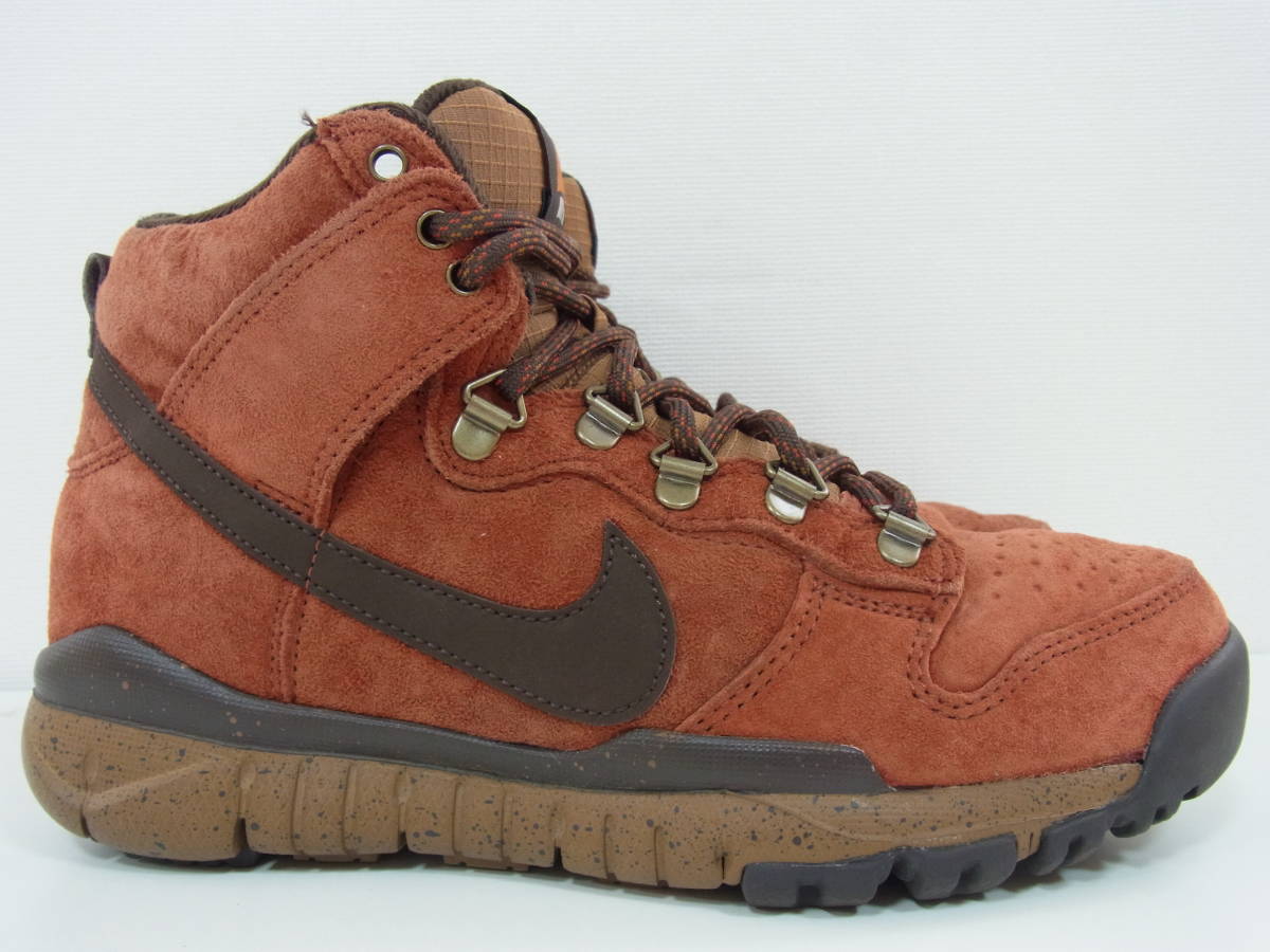 美中古 2014 POLER 別注 NIKE SB DUNK HIGH OMS OUTDOOR BOOTS ORANGE BROWN BAROQUE ナイキ ポーラー ダンク ブーツ 536182-822 24cm US6_画像5