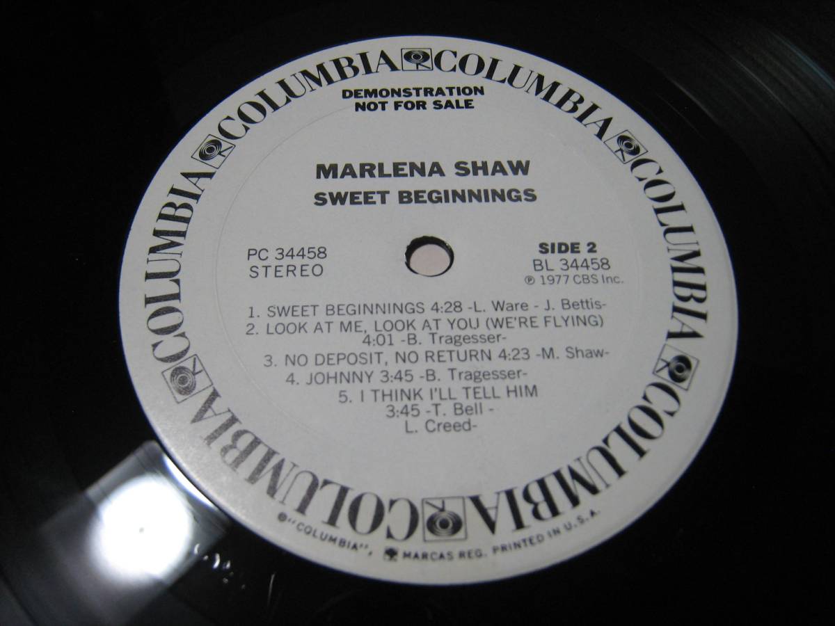 【LP】 MARLENA SHAW / ●白プロモ● SWEET BEGINNINGS US盤 プロモシート付 マリーナ・ショウ 水の華_画像10