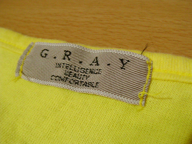 ssyy2030 G*R*A*Y short sleeves T-shirt cut and sewn yellow # Henley neckline # floral print button plain casual M size 