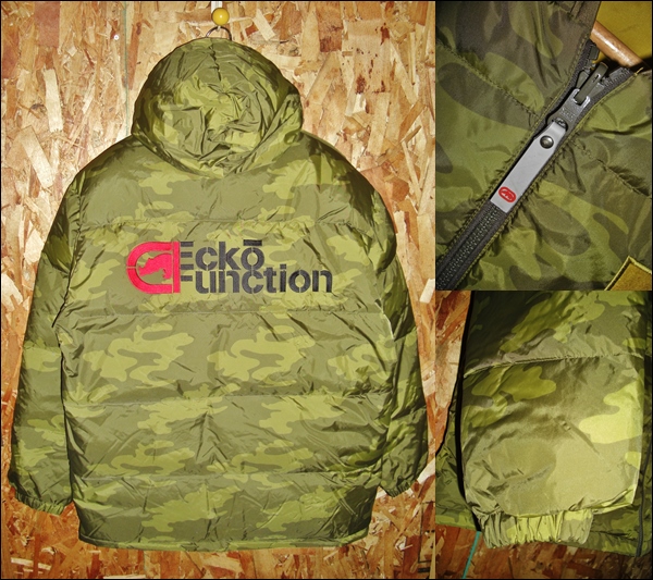 L エコー ECKO FUNCTION リバーシブル ダウンジャケット フード 迷彩 中綿パーカー カモフラージュ 柄 K20B17_画像2