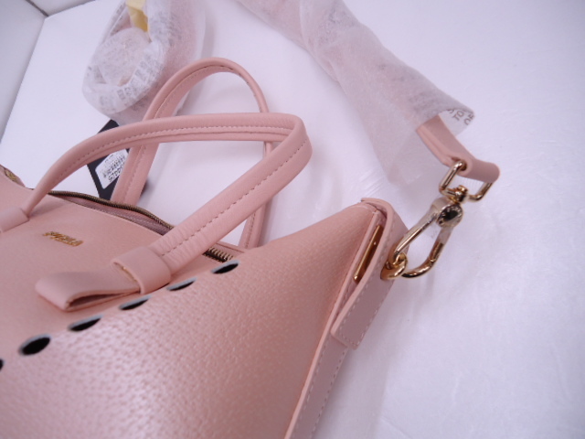 【KCM】bgg-19-0534425★新品★【FURLA/フルラ】2way ハンド ショルダー バッグ　パンチング　ピンク系　0534425_画像6