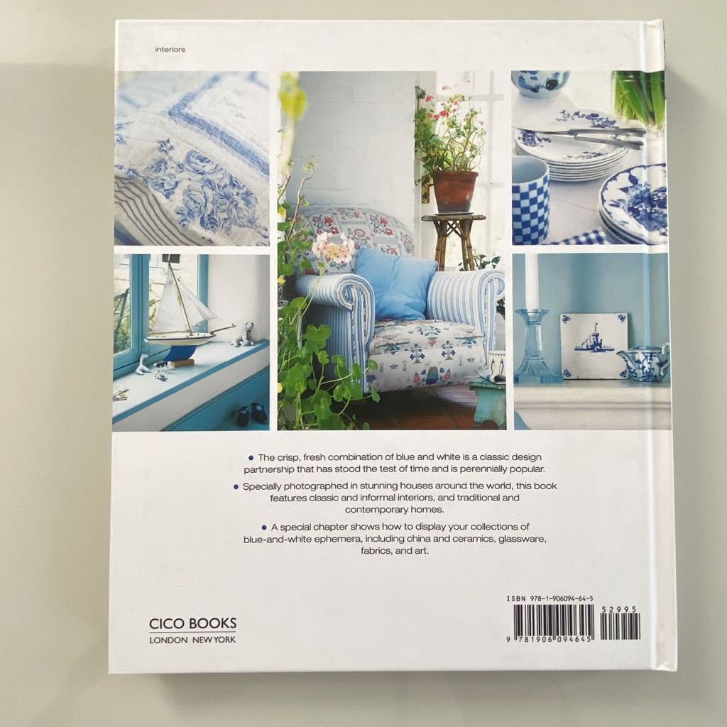 ★洋書　「Decorating with Blue and White」mark scott ★インテリア　雑貨　青と白　海　写真集　ハードカバー