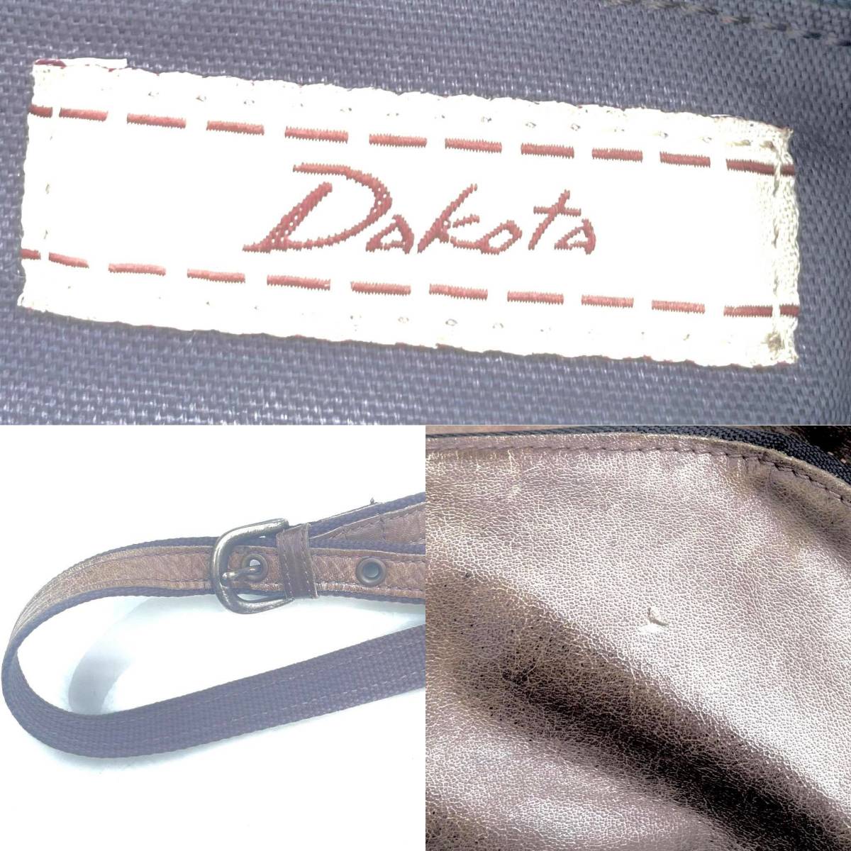 【人気】ダコタ 上質レザー デザイン ショルダー バッグ DAKOTA 灰茶 グレーブラウン 革 クロスボディの画像3