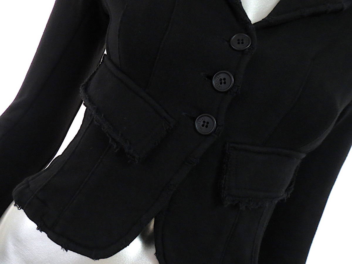 二點落札で送料無料！ I80 IMPERIAL インペリアル ジャケット S レディース ブレザー 黒 ブラック 上著 コットン 綿