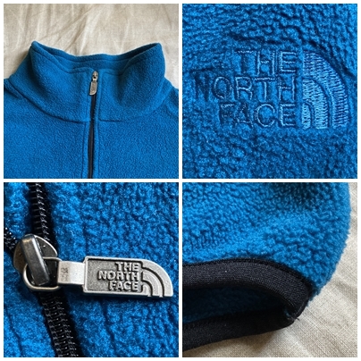 USA製 THE NORTH FACE ザ ノースフェイス ハーフジップ フリース ジャケット L 青緑 ブルーグリーン アウトドア ●10