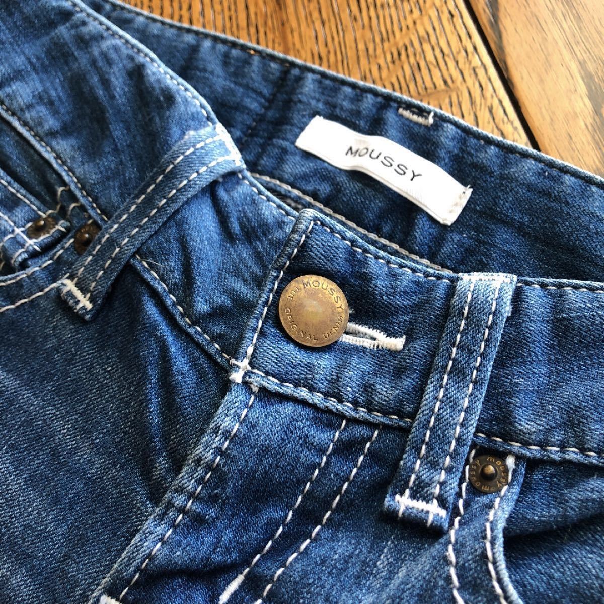 美品 レア ホワイトステッチ moussy マウジー デニム スキニー S 美品 レア ホワイトステッチ moussy マウジー デニム スキニー S