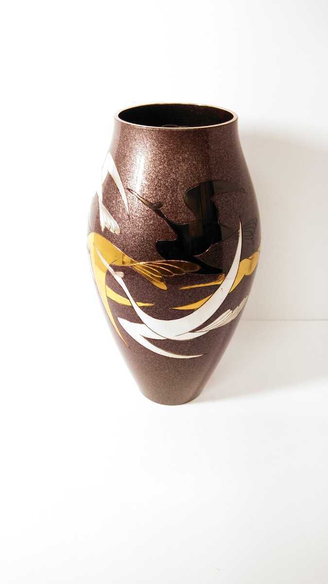 高岡銅器 細壷型 千羽鶴 銅製 銅器 花瓶 花器 花入 花道 花道具 伝統