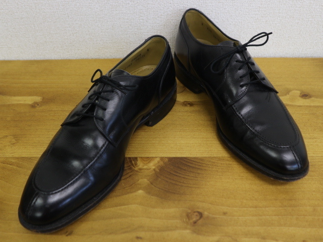JOHNSTON&MURPHY Uチップ レザー シューズ US9 27cm ブラック 本革 革靴 ジョンストン＆マーフィー_画像4
