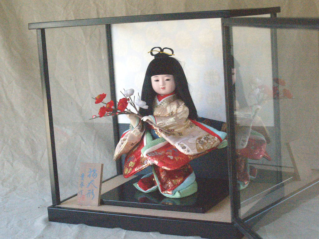 Yahoo!オークション - 梅人形 童春作 日本人形 飾り 市松人形 少女