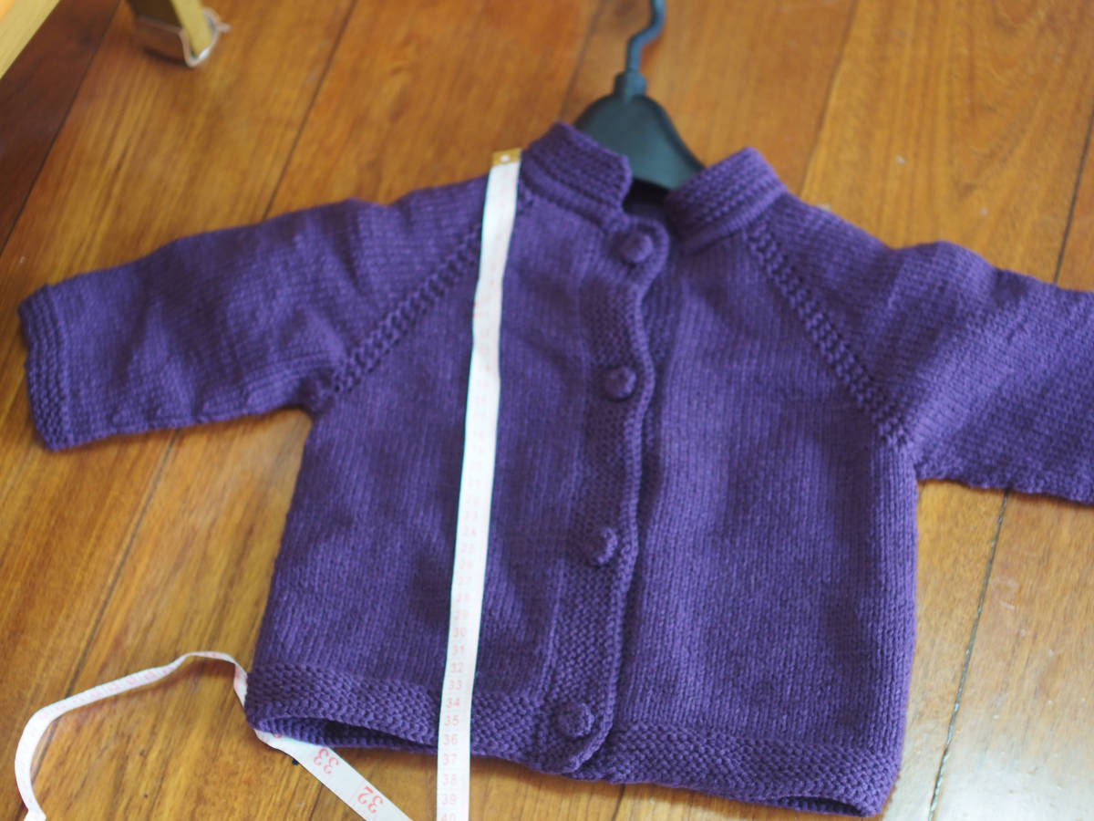 手織り　3-4歳子供用　セーター　綿糸　100％手作り　手編み