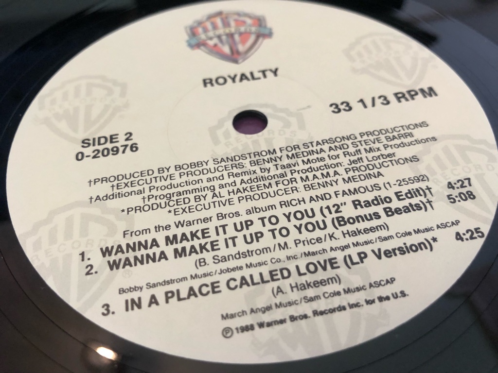 12”★Royalty / Wanna Make It Up To You / In A Place Called Love / シンセ・ポップ・ソウル！_画像3
