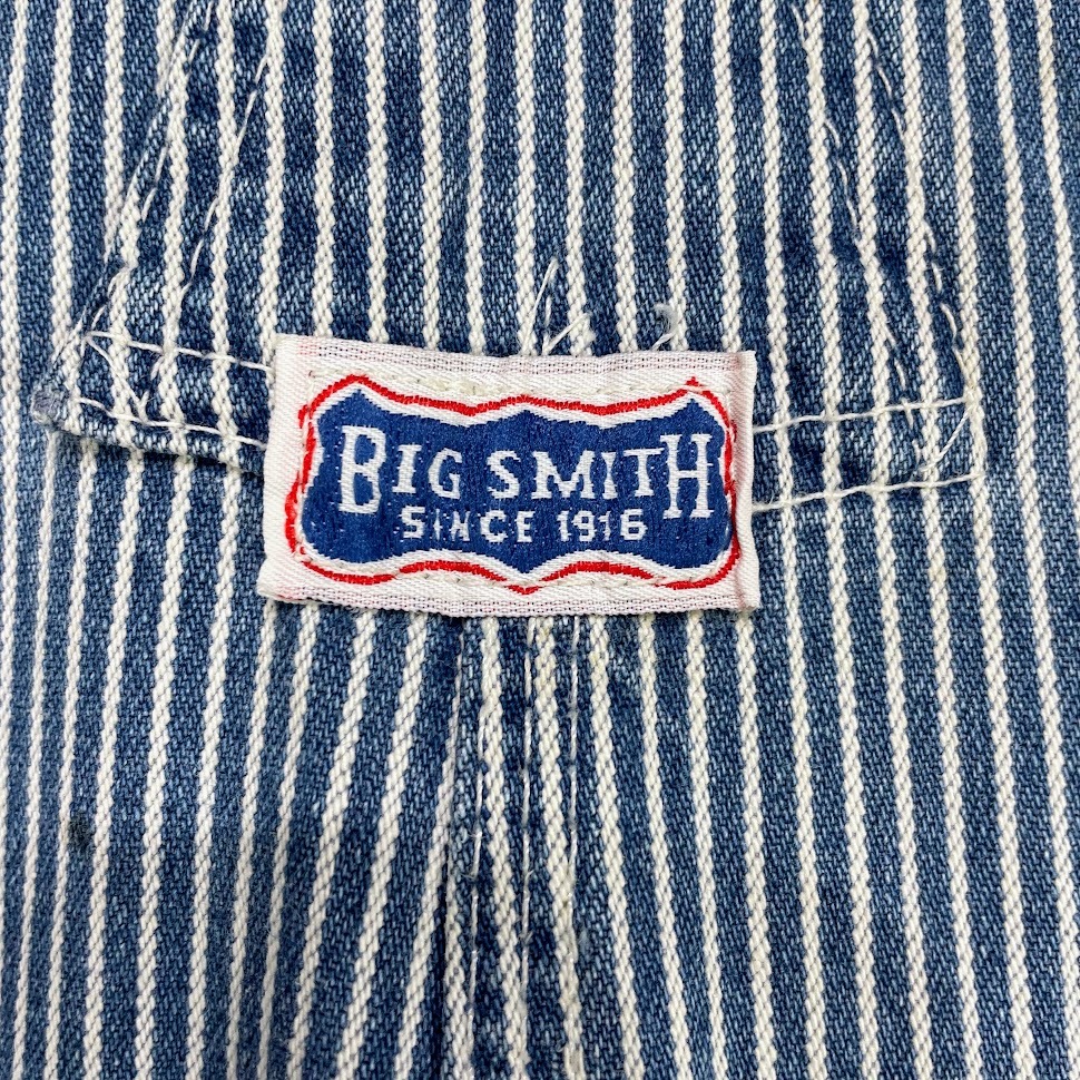 70S USA made BIG SMITH Hickory overall 42×29 size 70 period big Smith painter's pants America Vintage Vintage 