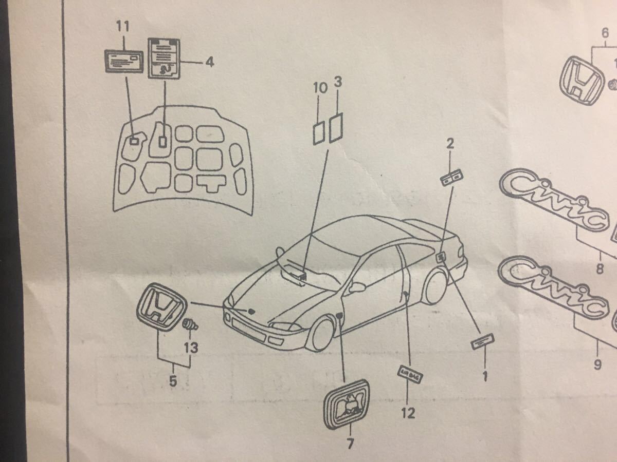 新品未使用 本物 レア US ホンダ 純正品 フューエル コーションラベルデカール jdm usdm シビック インテグラ アコード ef eg ek da dc ej_1番のデカールです。