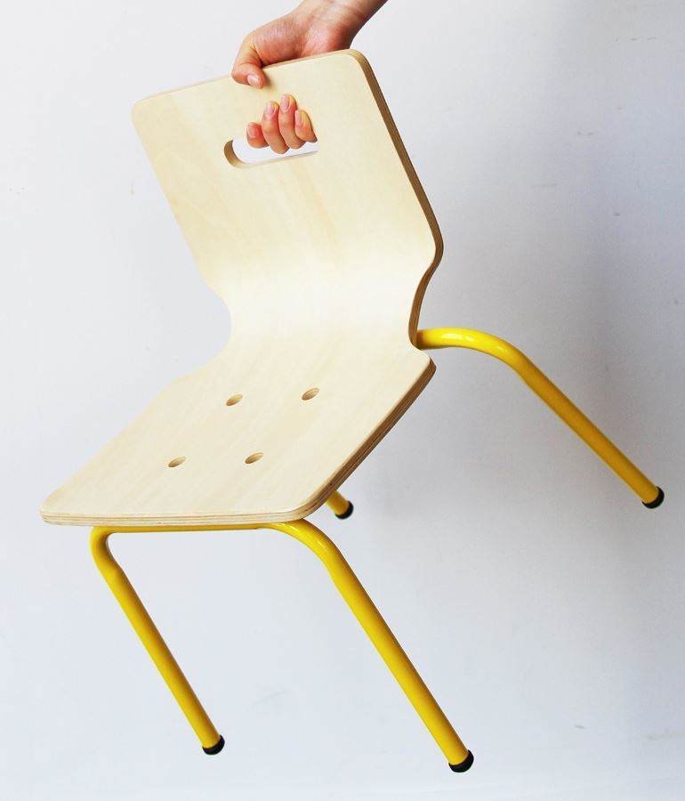 ランキングや新製品 キッズ 家具 PLETO Steel Chair S（イエロー 