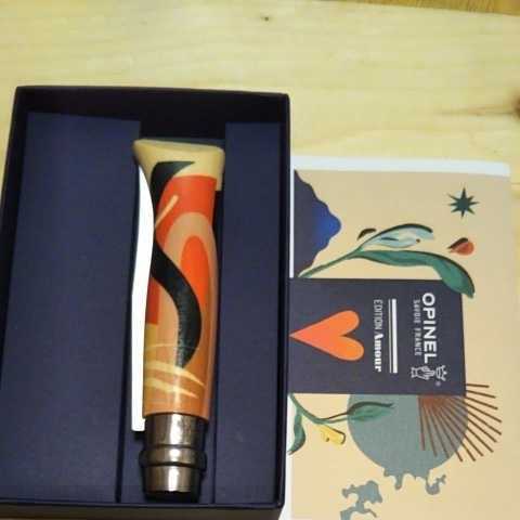 OPINEL　№8　オピネル　Edition　Amour 2019 by Franck Pellegrino ステンレス ナイフ　同柄なし