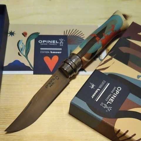 OPINEL　№8　オピネル　Edition　Amour 2019 by Franck Pellegrino ステンレス ナイフ　同柄なし