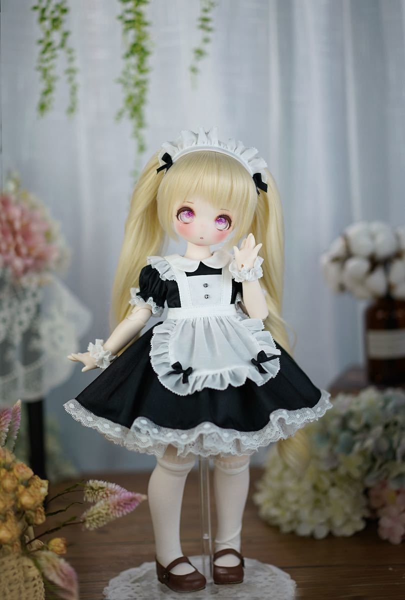 WY268 BJD 1/3 ドール 衣装 メイド服 グリーン ハンドメイド