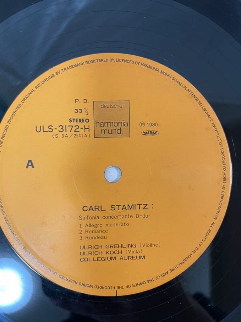 ★L315★ LP レコード Carl Stamitz Concerto D-Dur 3 Sinfonien カール・シュターミッツ_画像5