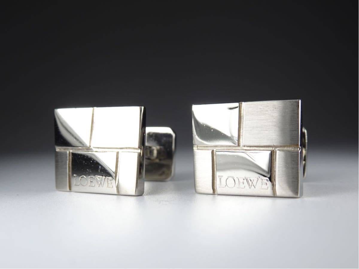  Loewe квадратное серебряный запонки кафф links 