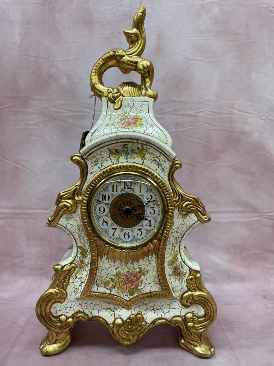 （お得な特別割引価格） BASSANO-NOVE patchi valledoro ITALY 中古品 クォーツ イタリア製 陶器 置時計 置き時計 一般