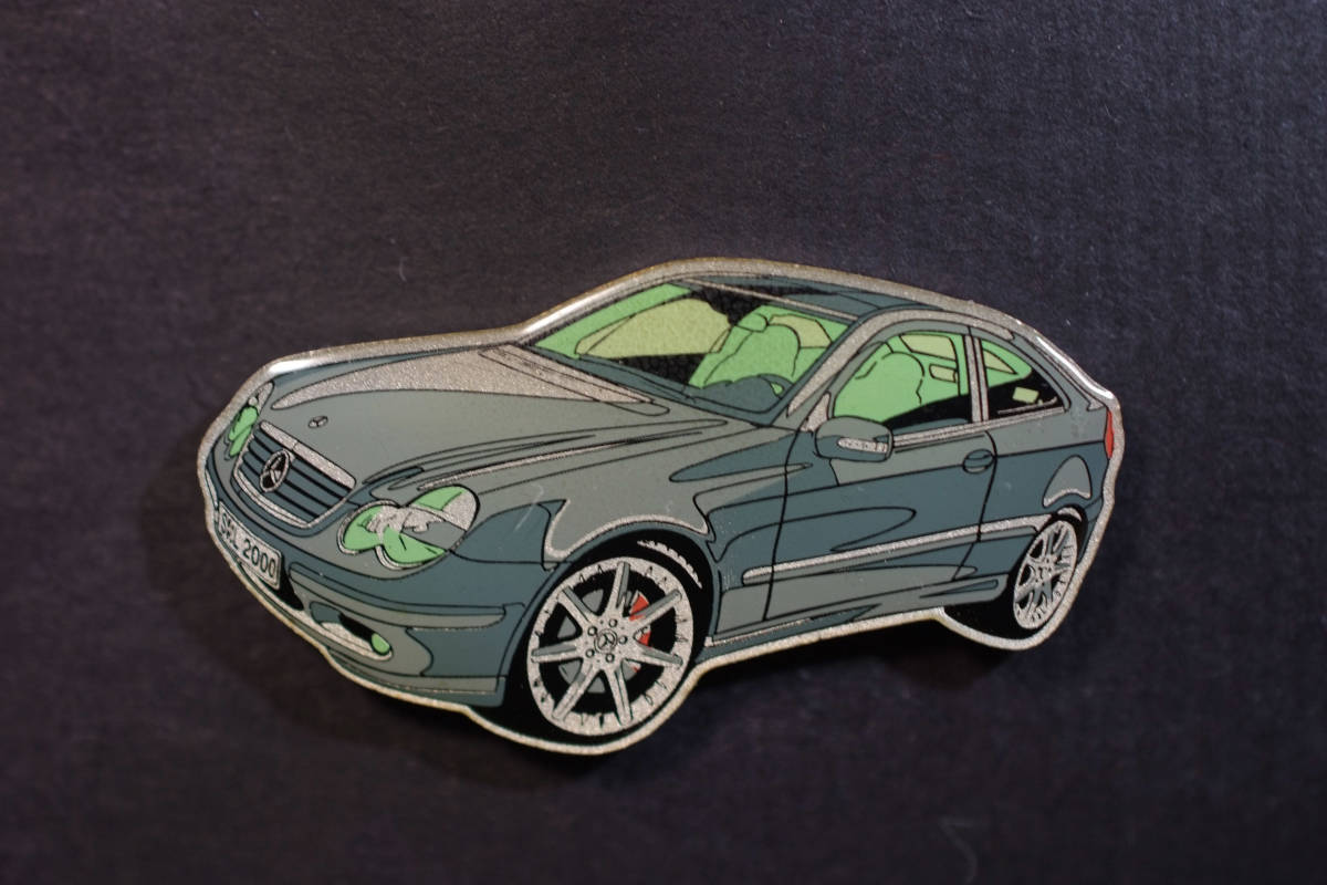 0 Mercedes pin badge C Class C203 blue W38mm original cardboard attaching benz ocitye. Mercedes Benz sport coupe compressor c200 c180