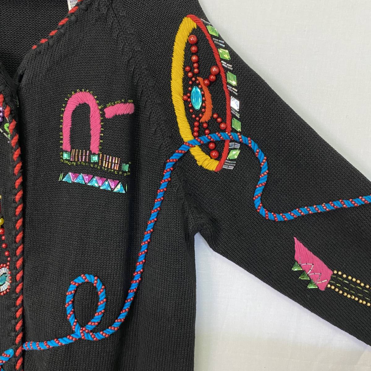 MICHAEL SIMON】 マイケル サイモン ビーズ 刺繍 ノーカラー MICHAEL SIMON】 マイケル サイモン ビーズ 刺繍 ノーカラー