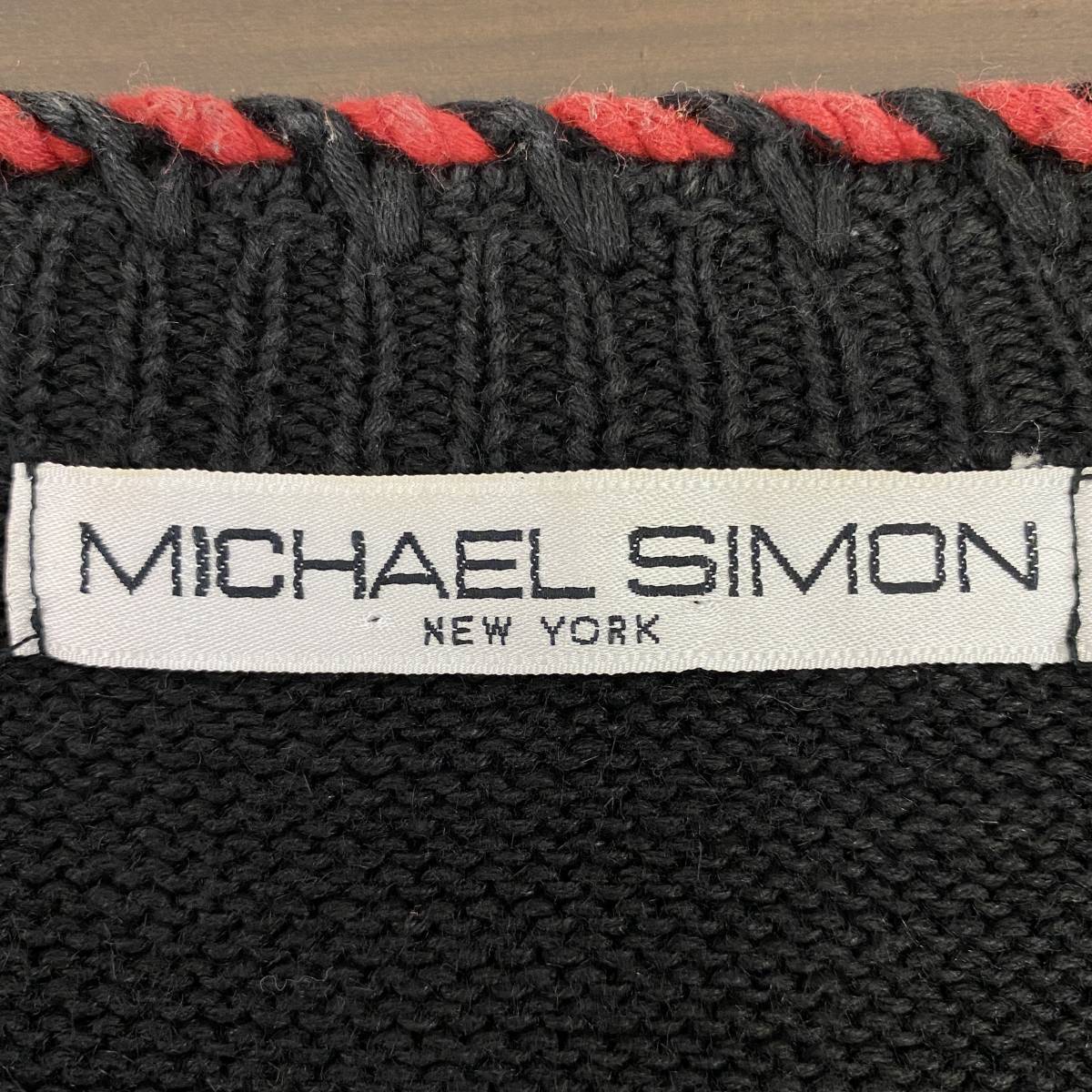 MICHAEL SIMON】 マイケル サイモン ビーズ 刺繍 ノーカラー MICHAEL SIMON】 マイケル サイモン ビーズ 刺繍 ノーカラー
