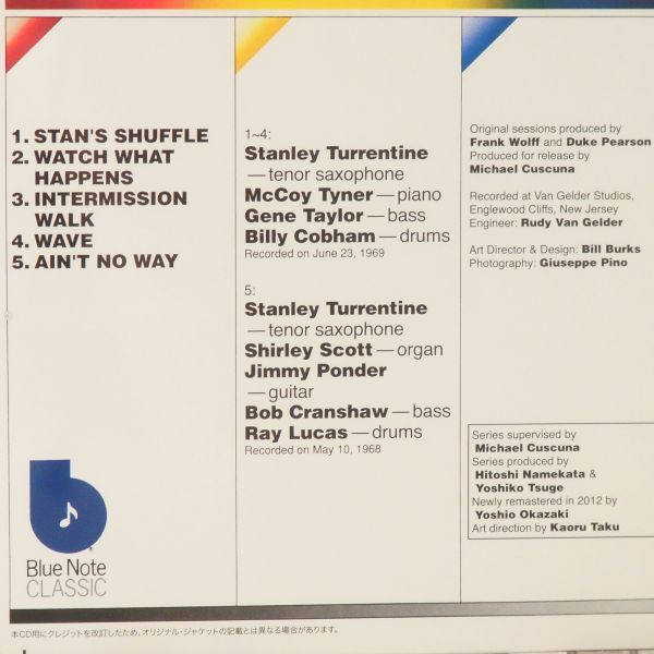 【BLUE NOTE 日本初CD化 美品】スタンリー・タレンタイン　STANLEY TURRENTINE　AINT NO WAY　BNLTのワンホーン作品 優秀録音 超オススメ！_画像4