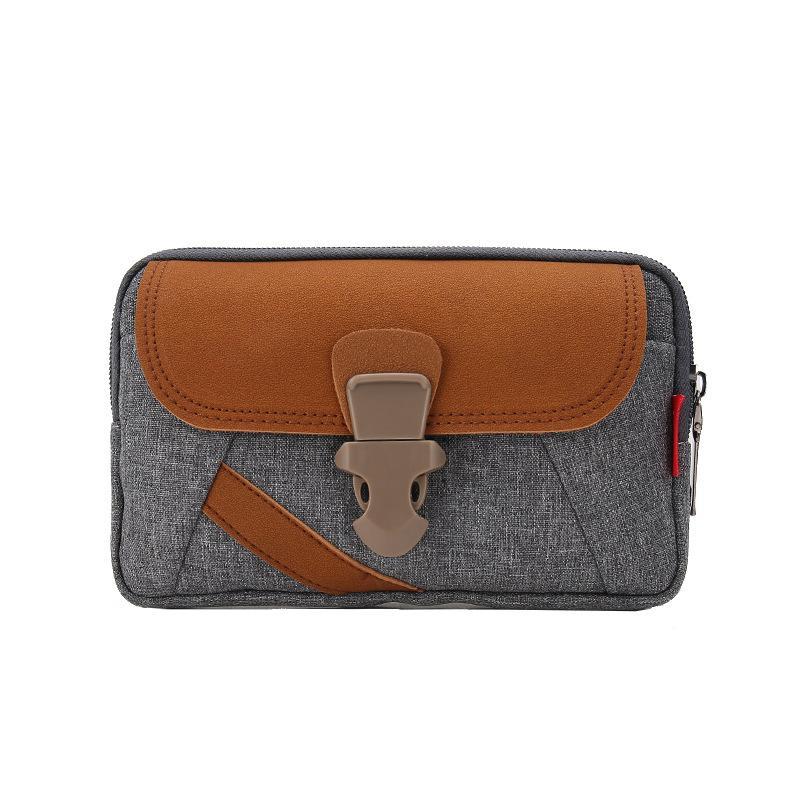  смартфон кейс Golf цифровая камера и т.п. #2way поясная сумка сумка W карман # Brown × серый 