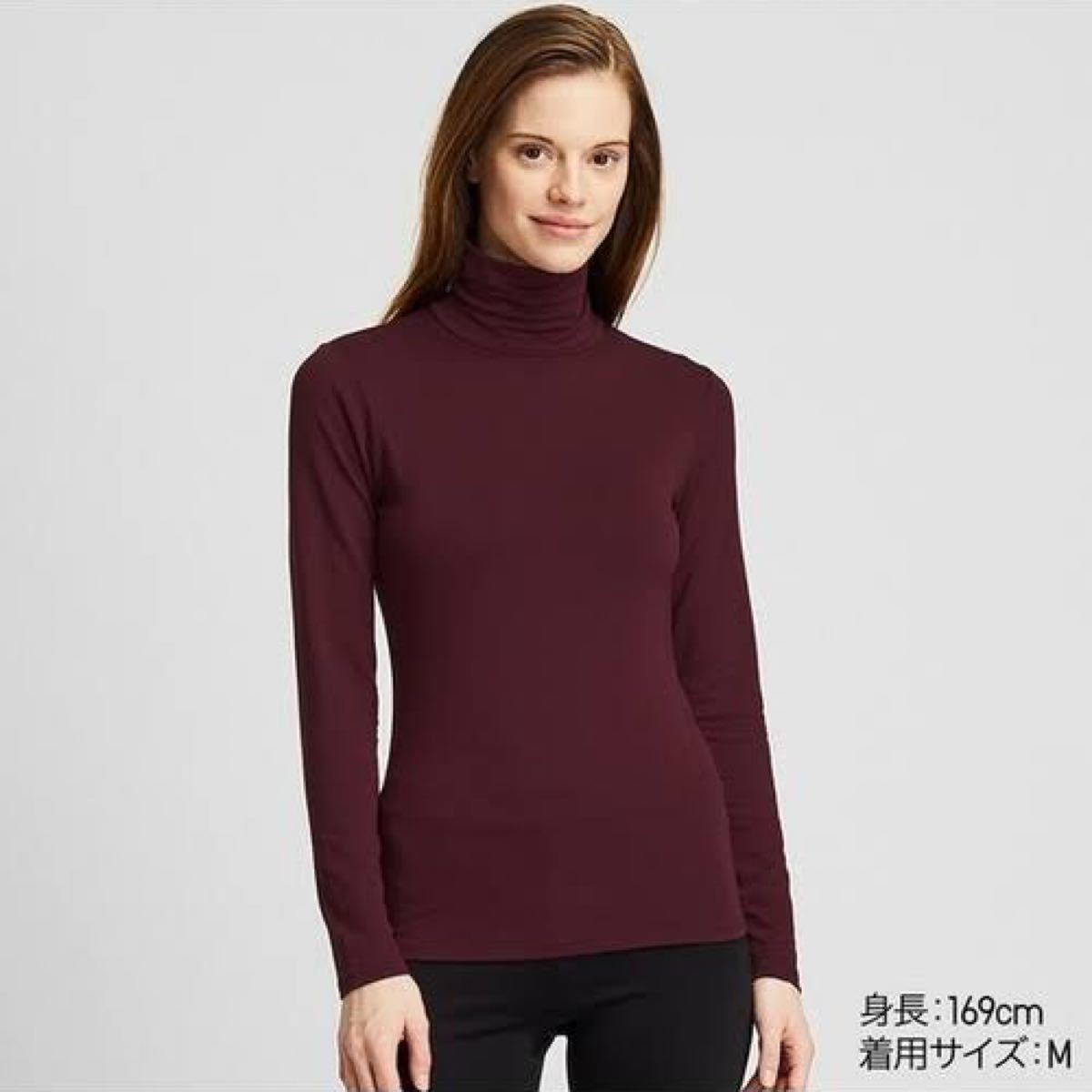 『UNIQLO』ユニクロ(M)エクストラウォーム タートルネック 長袖Tシャツ