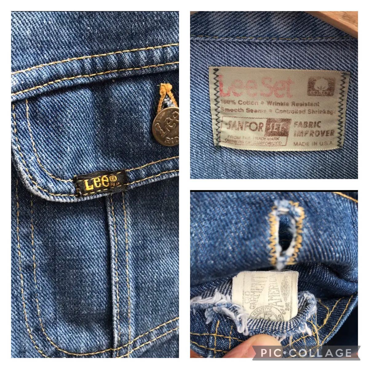 70s USA製 Lee デニムジャケット ジージャン Gジャン Lee set 70s USA製 Lee デニムジャケット ジージャン Gジャン Lee set