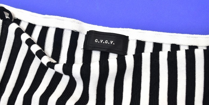 G.V.G.V.(ji- vi ji- vi ) stripe race up blouse cut and sewn STRIPE LACE UP BLACK/WHITE XS GVGV