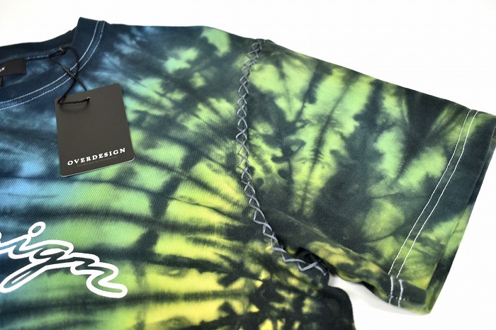 OVERDESIGN （オーバーデザイン）HAND STITCH TIE DYE TEE CURSIVEハンドステッチ タイダイ Tシャツ クルーネック 半袖MULTI LOGO ロゴ_画像6