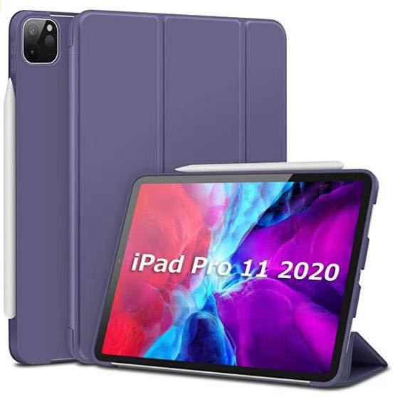 iPad Pro 11 ケース 2020 第2世代 耐衝撃 カバー 全面保護　超軽量 薄型 スマートカバー パープル_画像1