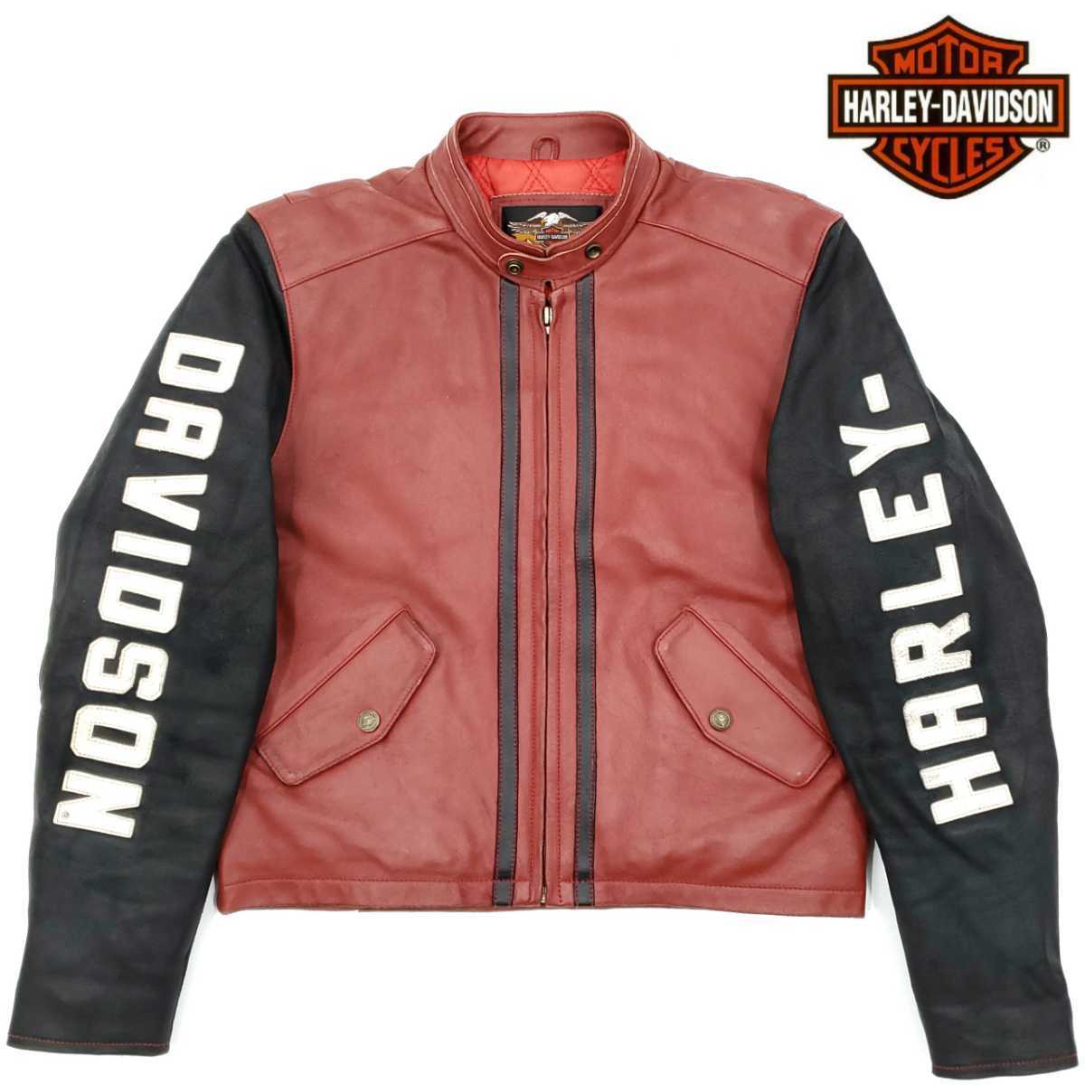 Harley-Davidson レザージャケット 本革 赤 - レザージャケット Harley-Davidson レザージャケット 本革 赤 - レザージャケット