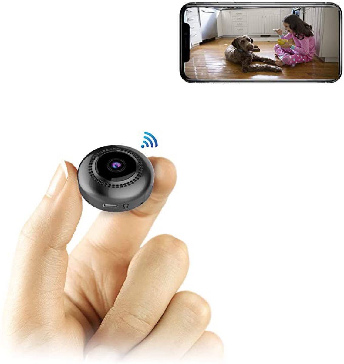 防犯カメラ 超小型カメラ WiFi4K HD 録画 録音 遠隔監視 動体検知 暗視機能 赤外線撮影 150°広角 室内 屋外
