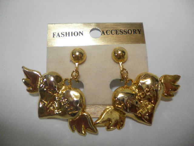 愛のイヤリングじょせー女性のかね金のアクセサリーほんもの本物の24k