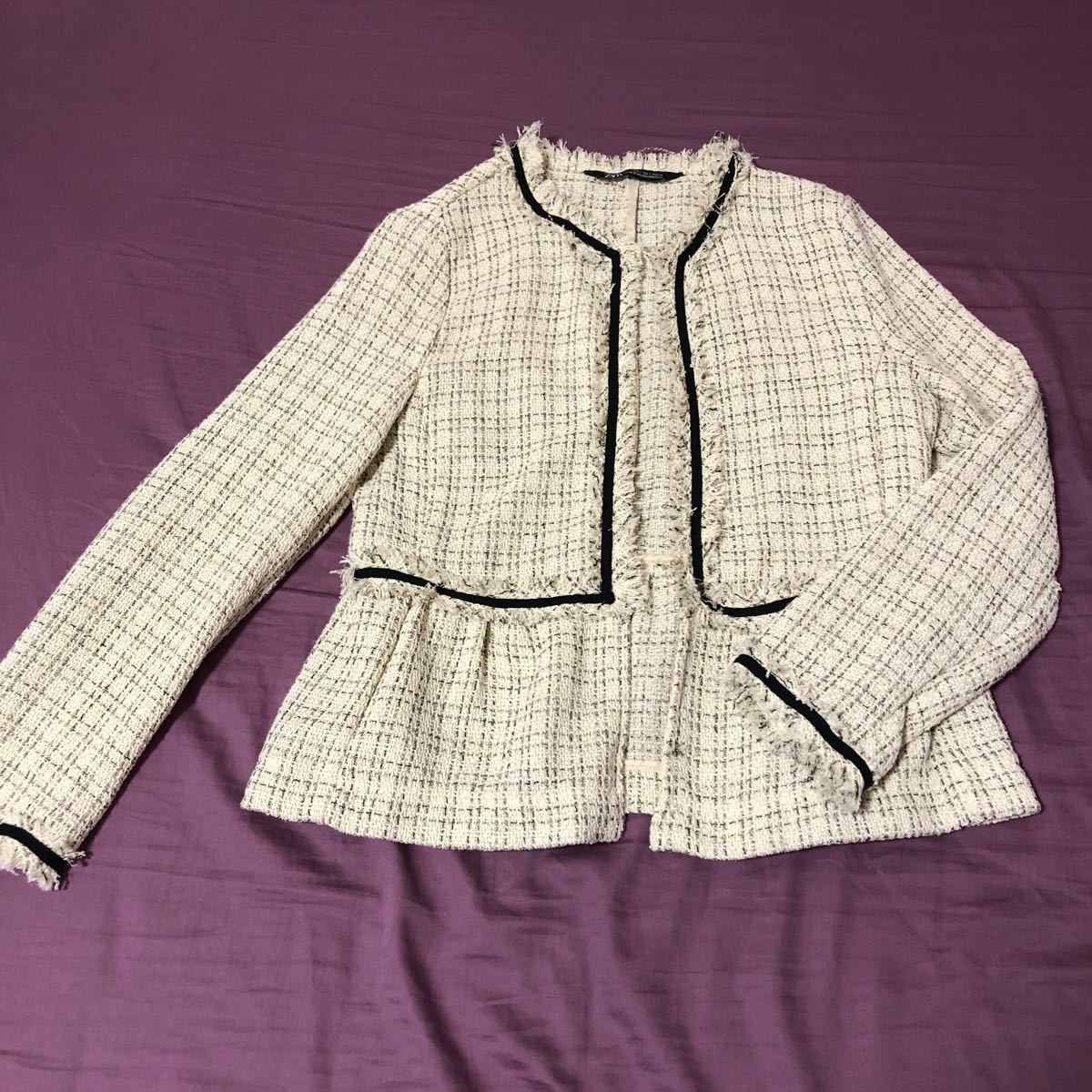 【美品】ZARA ザラ ツイード ジャケット ペプラム