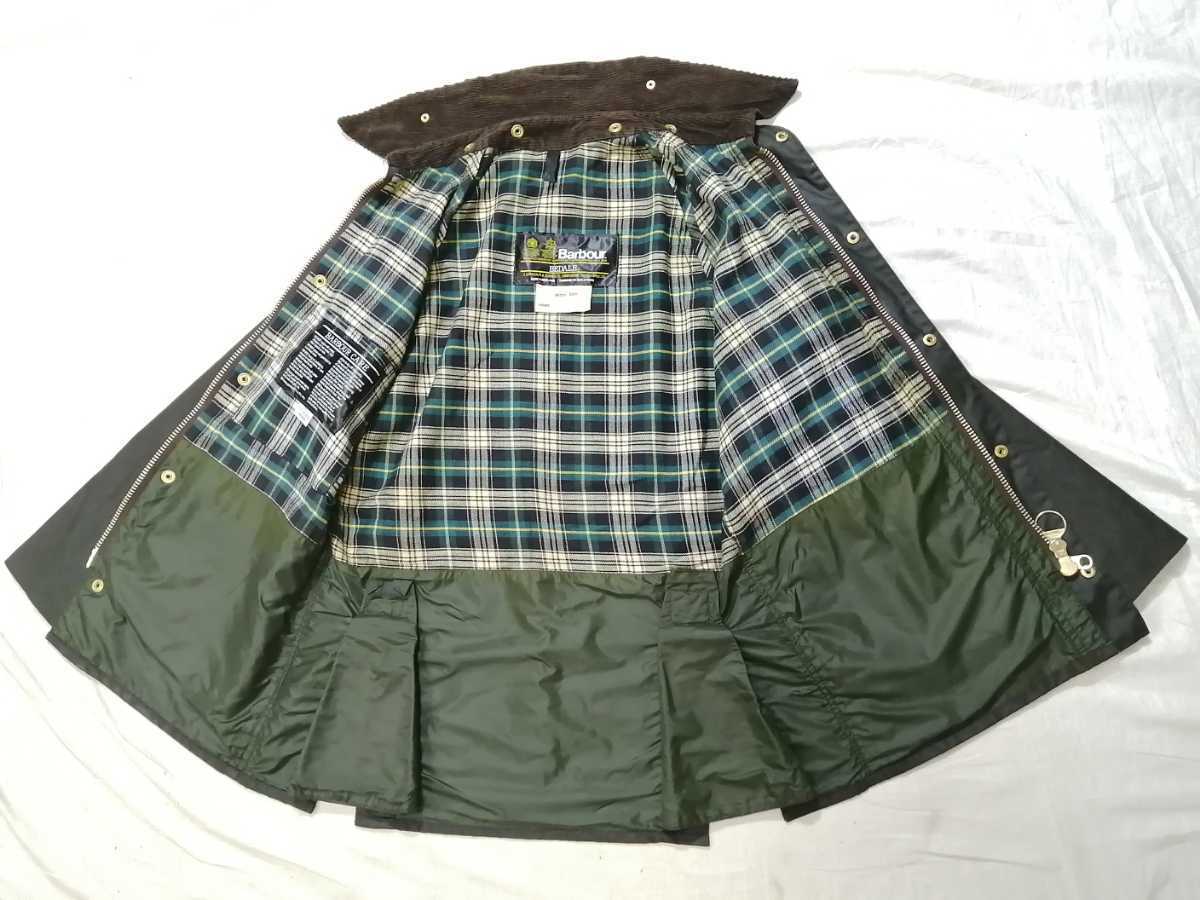 デッドストック◎c34　Barbour bedale 2ワラント　2クラウン　バブアー　ビデイル　　4ポケット　1986 英国製 セージ　4フラップ  乗馬