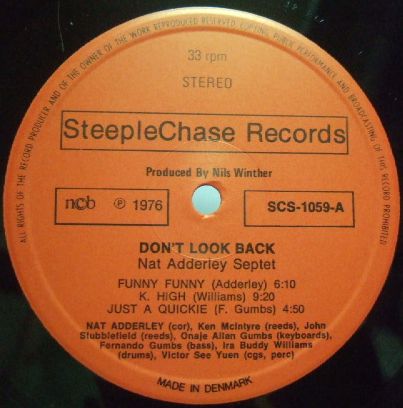 ３枚で送料無料【デンマークSteeplechase】Nat Adderley/Don't Look Back_画像2