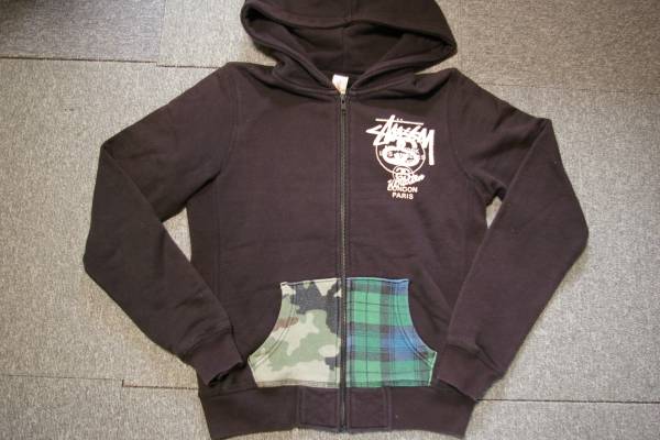 STUSSY GIRLSステューシー/パーカー(M・黒) ワールドツアー 希少_画像2