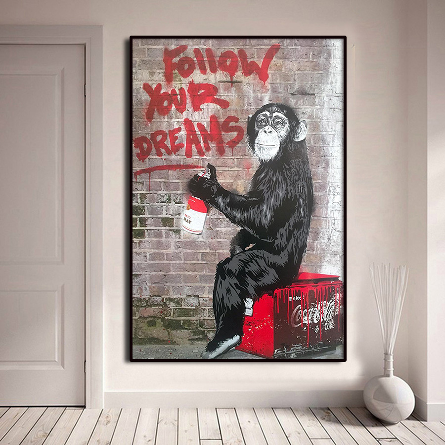 Banksy バンクシー 大 ポスター アート 70x50cm グッズ インテリア 海外 おしゃれ 雑貨 ウォール グラフィティ キャンバス 21_画像1