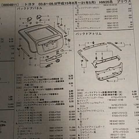 [ parts guide ] Toyota Prius (HW20 series ) H15.8~ 2010 year version [ out of print * rare ]