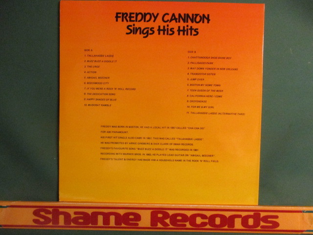 Freddy Cannon ： Sings His Hits LP // 50's 60's ロックンロール / ロカビリー / R&R / Rockabilly / 落札5点で送料無料_画像2