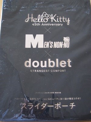 即決★ハローキティ × MEN’S NON-NO × doublet スライダーポーチ スライダーケース メンズノンノ付録 新品未開封品★送198_画像3