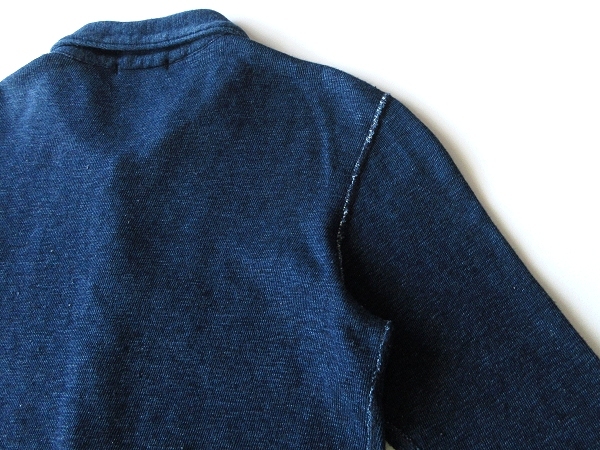 45rpm インディゴ裏毛 スウェット ビーズウッド釦 襟付き カーディガン シャツジャケット 1 藍色 日本製 Umii908 Badou-R_画像7