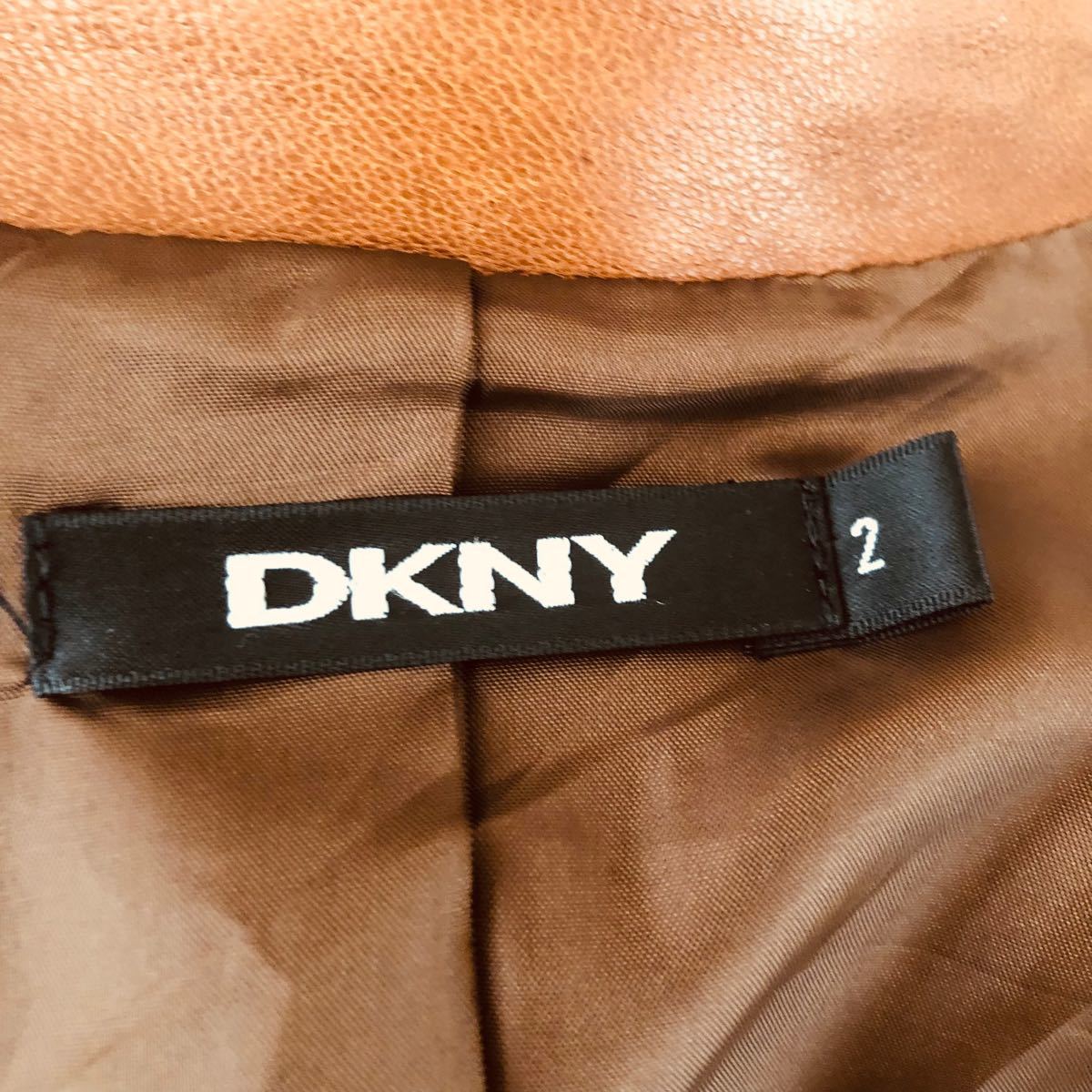 DKNY (ダナキャランニューヨーク) レザージャケット　size2  ブラウン